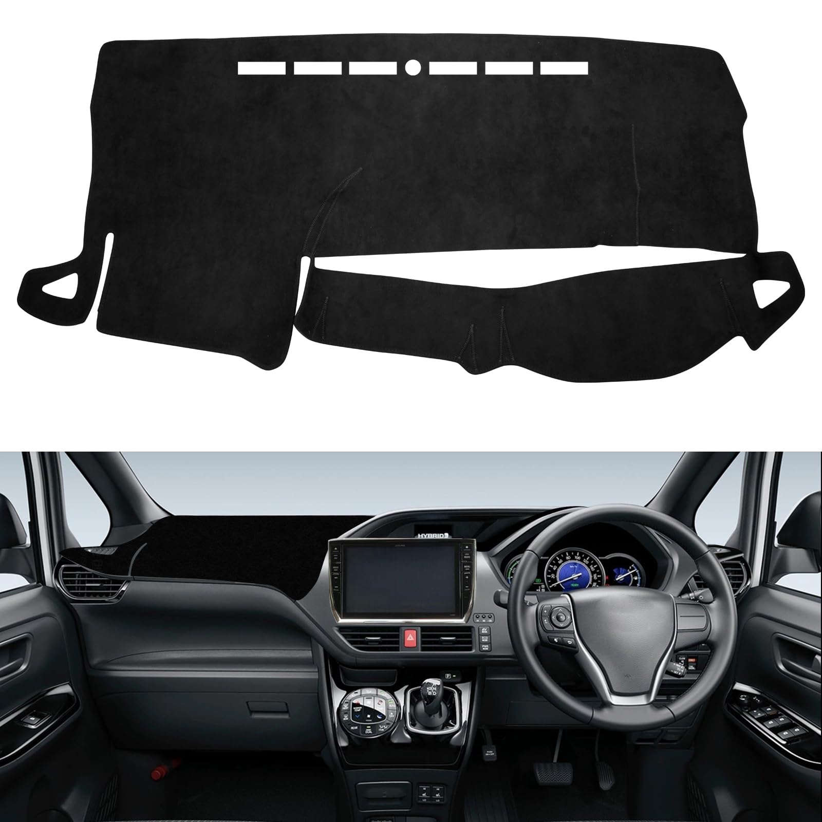 

POWER PANDA Dashboard Mat for and Esquire Early and Late Compatible with models from January 2014 Suede Material Dashboard Car Interior Protective Sun чёрный