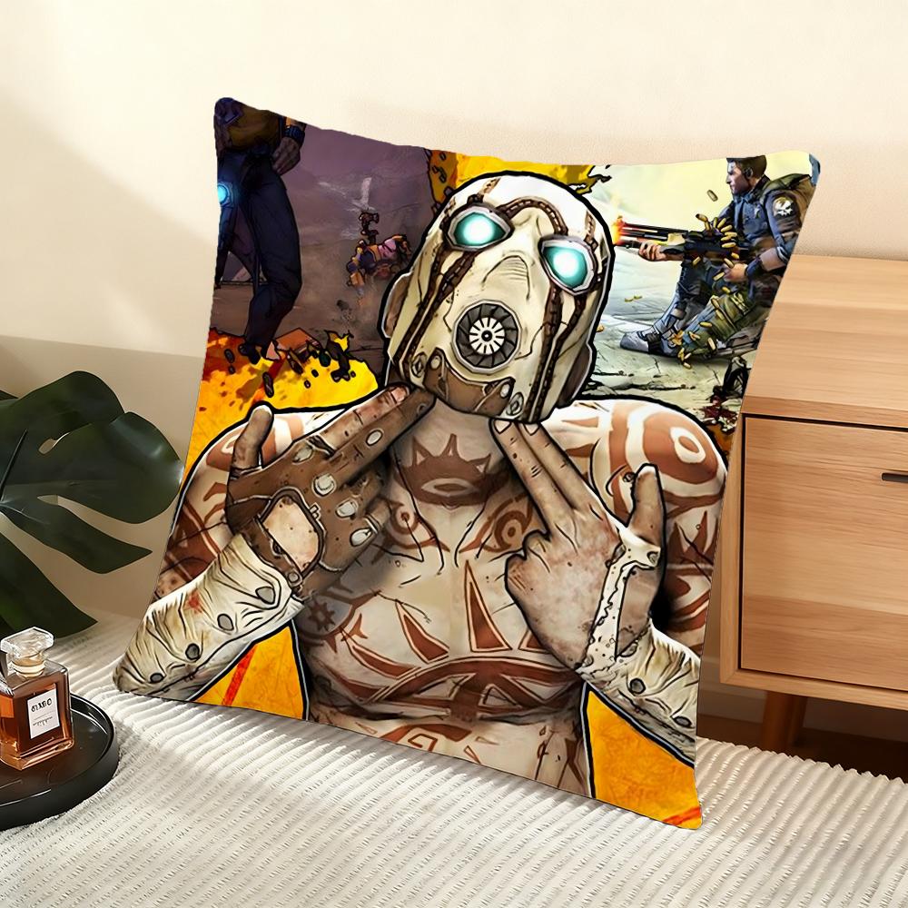 B-Borderlands Game Cushion Cover Soft Short Plush Pillow Cover Smooth Cozy Texture Aesthetic Cushion Case Home Decor