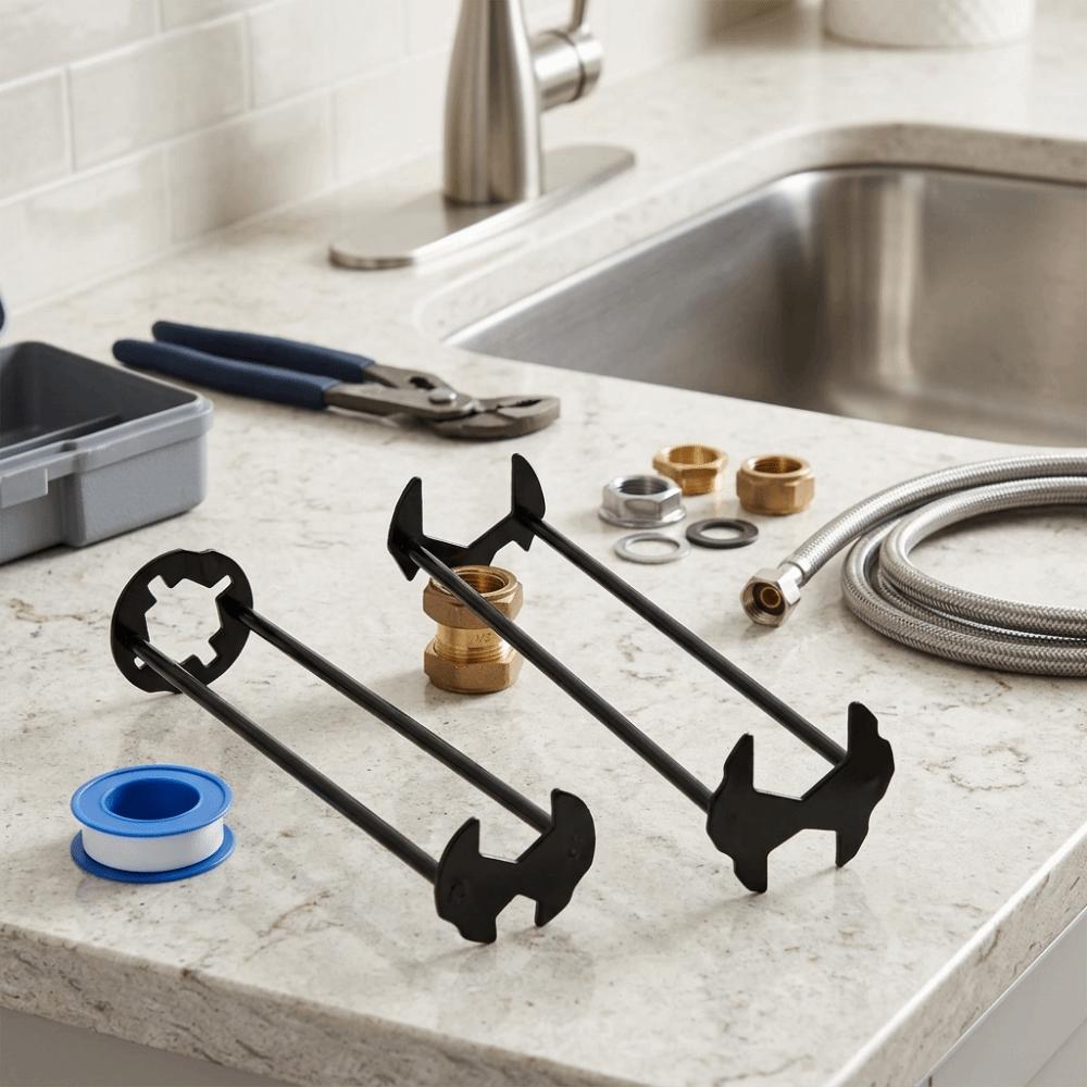 2pcs Multifunctional Tool Faucet Wrench Tool Sink Wrench Set Maintenance & Removal