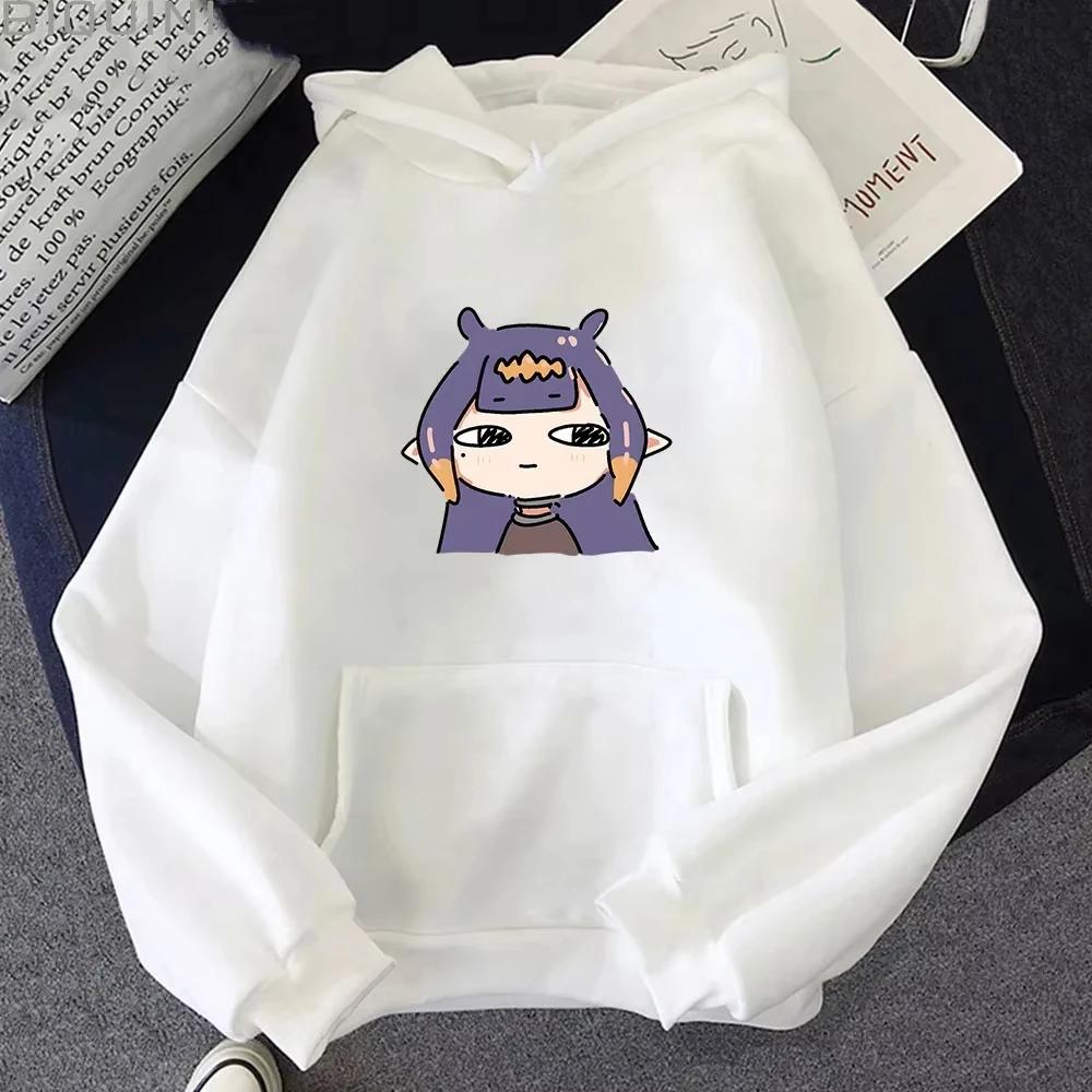 Ninomae Inanis Tako Anime Hoodie Winter Fleece Hoody Aesthetic Kawaii Women Clothes Oversized Graphic Sweatshirt