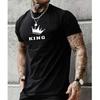 Fashion T-Shirts for Men 3d Letter King Printed Men'S Clothing Casual Short Sleeved Street Harajuku Tops Loose T Shirt