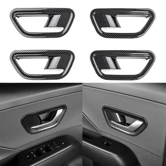 Carbon Fiber Tuning ABS Panel Cover Trims For Hyundai Kona 2024 2025 Accessories