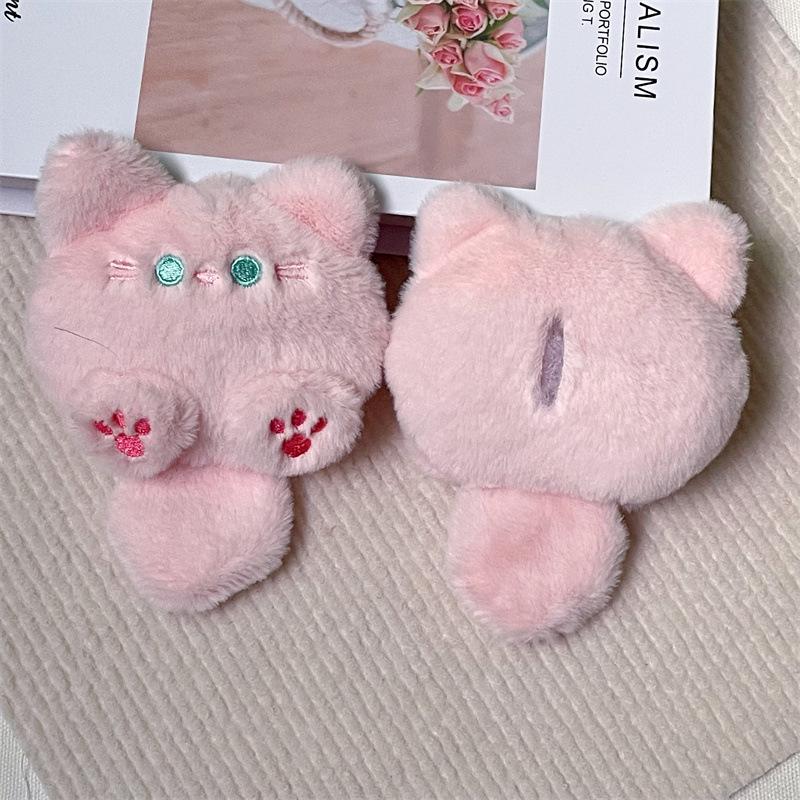 Cartoon Cat Plush Doll Brooch & Student Bag Charm