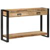 Console Table with Shelf Brown 120 X 33 X 75 Cm Solid Mango Wood