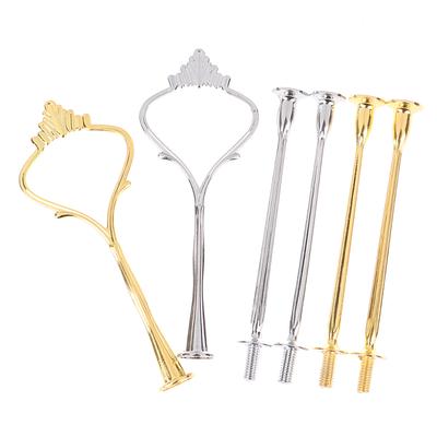 1 Sets 3 Tier Cake Plate Stand Handle Crown Fitting Metal Wedding Party