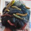 6/12Pcs Simulation Spooky Caterpillars Hair Clip Funny Creative 3D Crawl Insect Duckbill Clip Hairpin Prank Party Hair Accessory