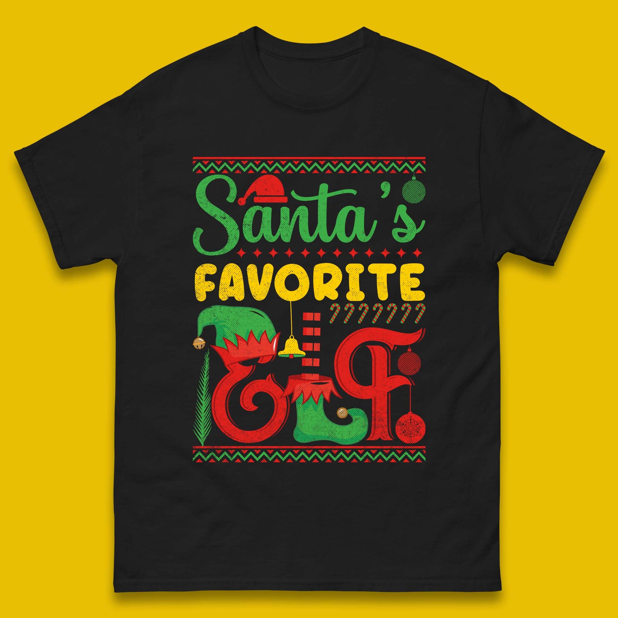 Christmas Mens T Shirt Womens Tops Tees Christmas Santa s Favorite Elf Costume Top 4XL