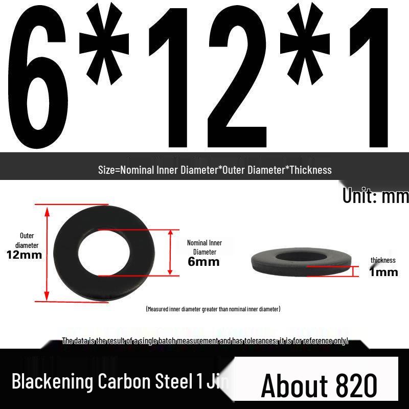 Blackened Thickened Oversized Metal Washer