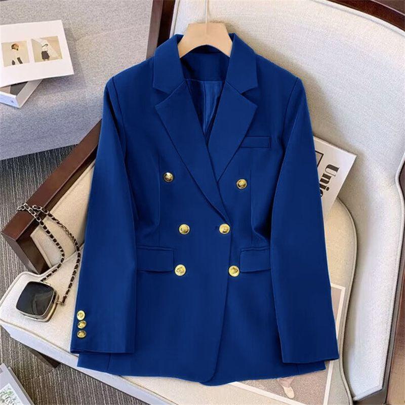 Damen Herbst Elegant Zweireihig Lockerer Blazer Schlank Jugendlich Mode Anzug Oberbekleidung Jacke