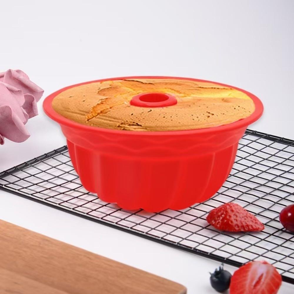 Non Stick Fluted Tube Pans 3D Bread Baking Pans Round Chiffon Cake Mold  for Jelly