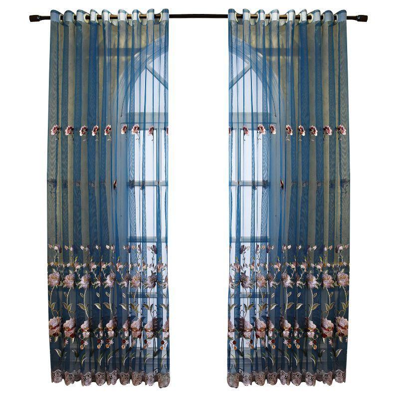 Chenille europeiske gardiner Blackout karnapp Vannløselige hule broderte gardiner for stue Spisestue Soverom