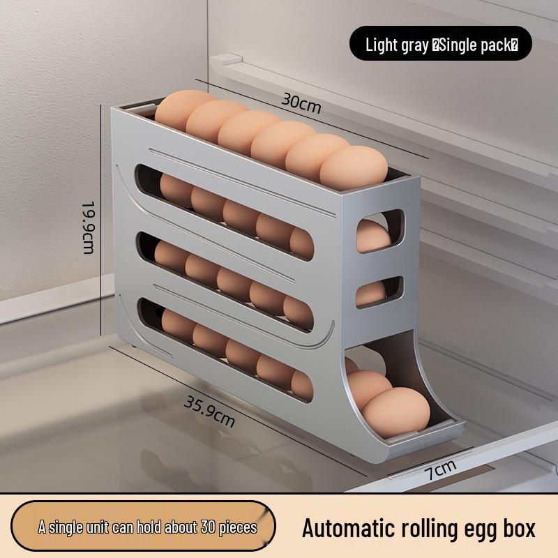 Dual-Layer Egg Rolling Storage Rack for Refrigerator Doors