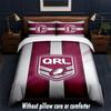 Queensland Maroons Design Bed Bedding Set 1 Duvet Cover + 2 Pillowcases Soft Breathable Household Bed Linens