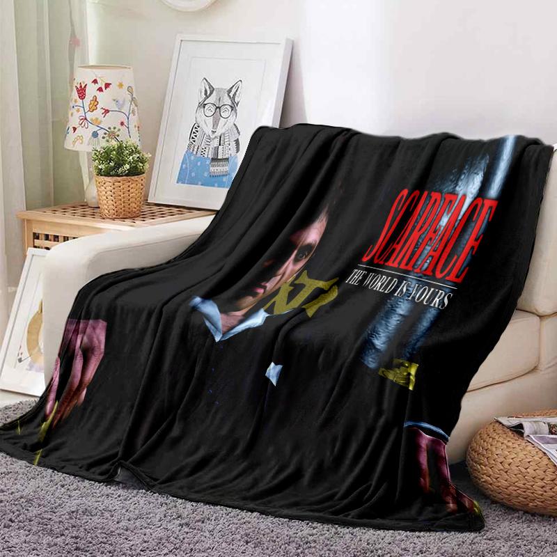 130X150Cm Printing Movie Scarfacess Tony Hd Blanket,Soft Throw Blanket For Home Bedroom Bed Sofa Picnic Travel Office  Blanket