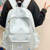 Schoolbag Girl Simple Versatile Backpack College Student Middle School Student Cute Embroidered Bow Backpack Travel Backpack