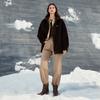 ELLE French Single-Breasted Vintage Fashion Design Melange Casual Loose Versatile Long Sleeve Lamb Wool Plush Coat Women coats EF53029