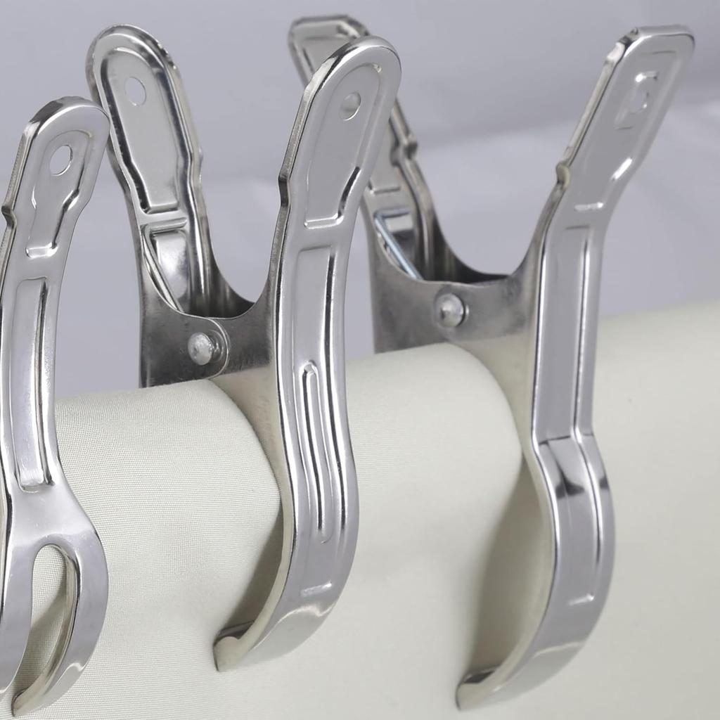 WEBI Pool Cover Clips Beach Towel Clips,12 Packs 5.5 Inch Beach Chair Clips,Above Ground Pool Cover Clamps for Chairs,Cruise,Boat,Blanket,Quilt