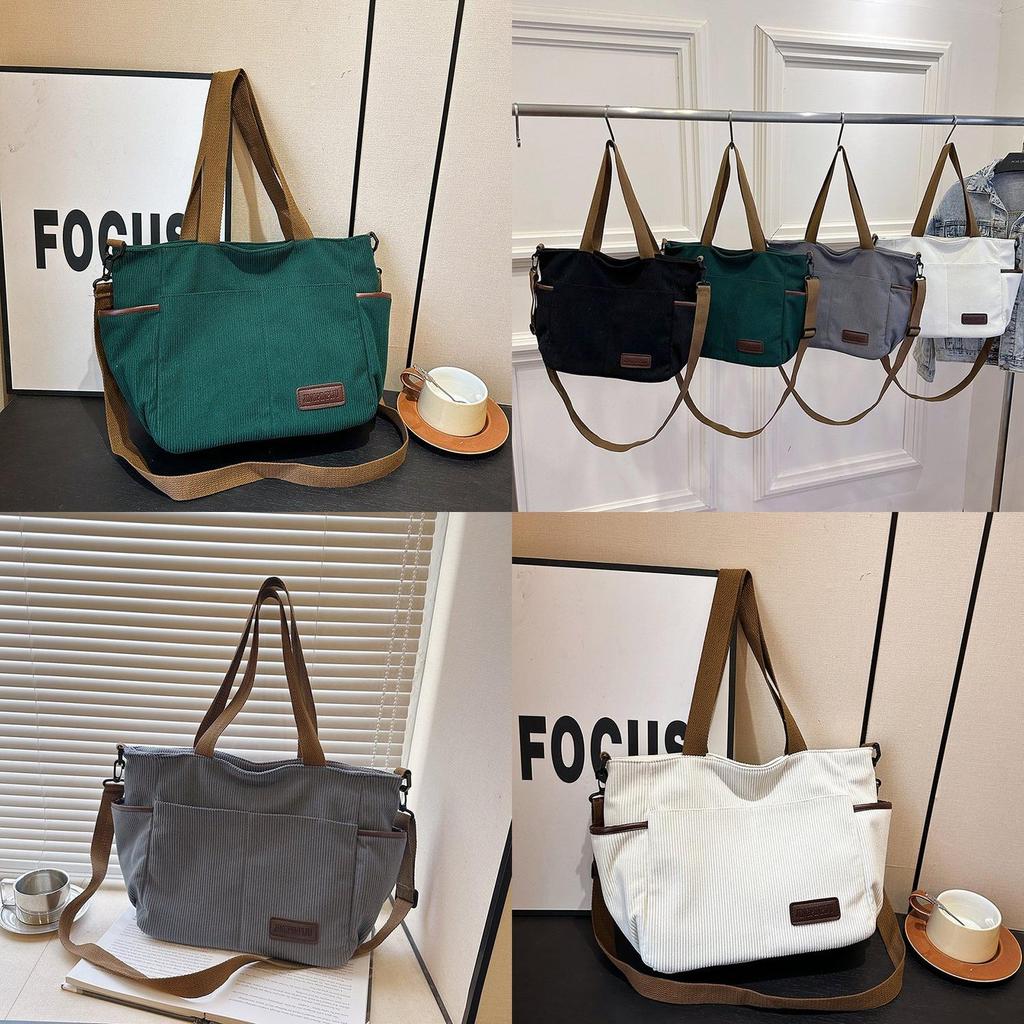 Spacious Canvas Shoulder Bag For Women In Stylish Minimalist Urban Design Ideal For Casual Travel