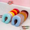 New In Minimalist Plush U-shaped Pillow Neck Airplane Pillow Traveling Car Home Office Neck Flight Pillow Snap Strap Soft Cover