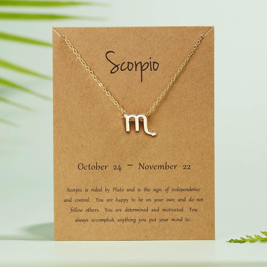 New Constellation Zodiac Sign Necklaces Jewelry for Women Girls Designed 12 Horoscope Taurus Aries Leo Necklaces Jewelry Gifts