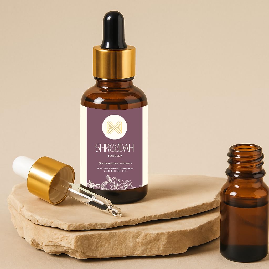 Shreedah Parsley Essential Oil | Petroselinum crispum | Pure & Natural Fresh Herbal Aroma for Diffuser, Massage & DIY Blends