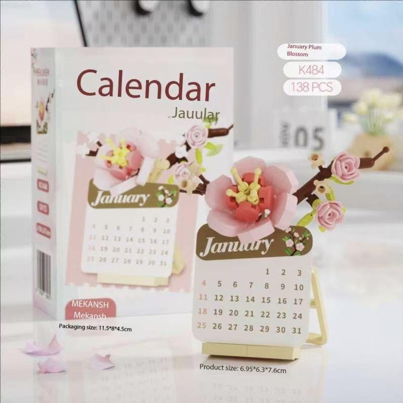 

Succulent Plant 3D Puzzle Calendar Building Blocks STEM Educational Toys for Kids Girls Creative Desktop Decor