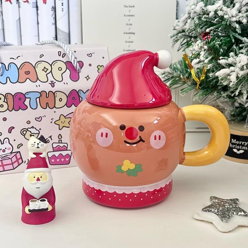 

Рождественская кружка с маленьким снеговиком, милая практичная керамическая кружка для подарка на день рождения подруги, сувенирный подарок для девочек 401-500ml