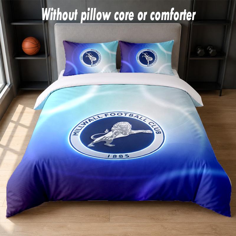 Millwall Football Design Bed Bedding Set 1 Duvet Cover + 2 Pillowcases Soft Breathable Household Bed Linens
