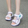 Girls Soft Sole Sandals Adjustable Strap Sport Sandals Non Slip Beach Shoes Breathable Mesh Upper Lightweight Outdoor Footwear