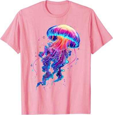 Retro Jellyfish Rainbow Sea Ocean Lover Men Women Kids T-Shirt
