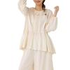 2026 New Style Women's Pure Cotton Long Sleeve Doll Shirt with Lace Collar and Heavy Embroidery