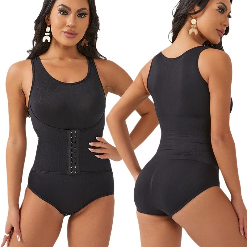 Bodysuit for Women Tummy Control Shapewear Round Neck Sleeveless Leotards Tops Waist Cincher Body Shaper Slimming Underwear