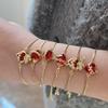 Micro-Inlaid Zircon Red Love Bracelet Women'S Niche Design Sense Adjustable Temperament Light Luxury Bracelet