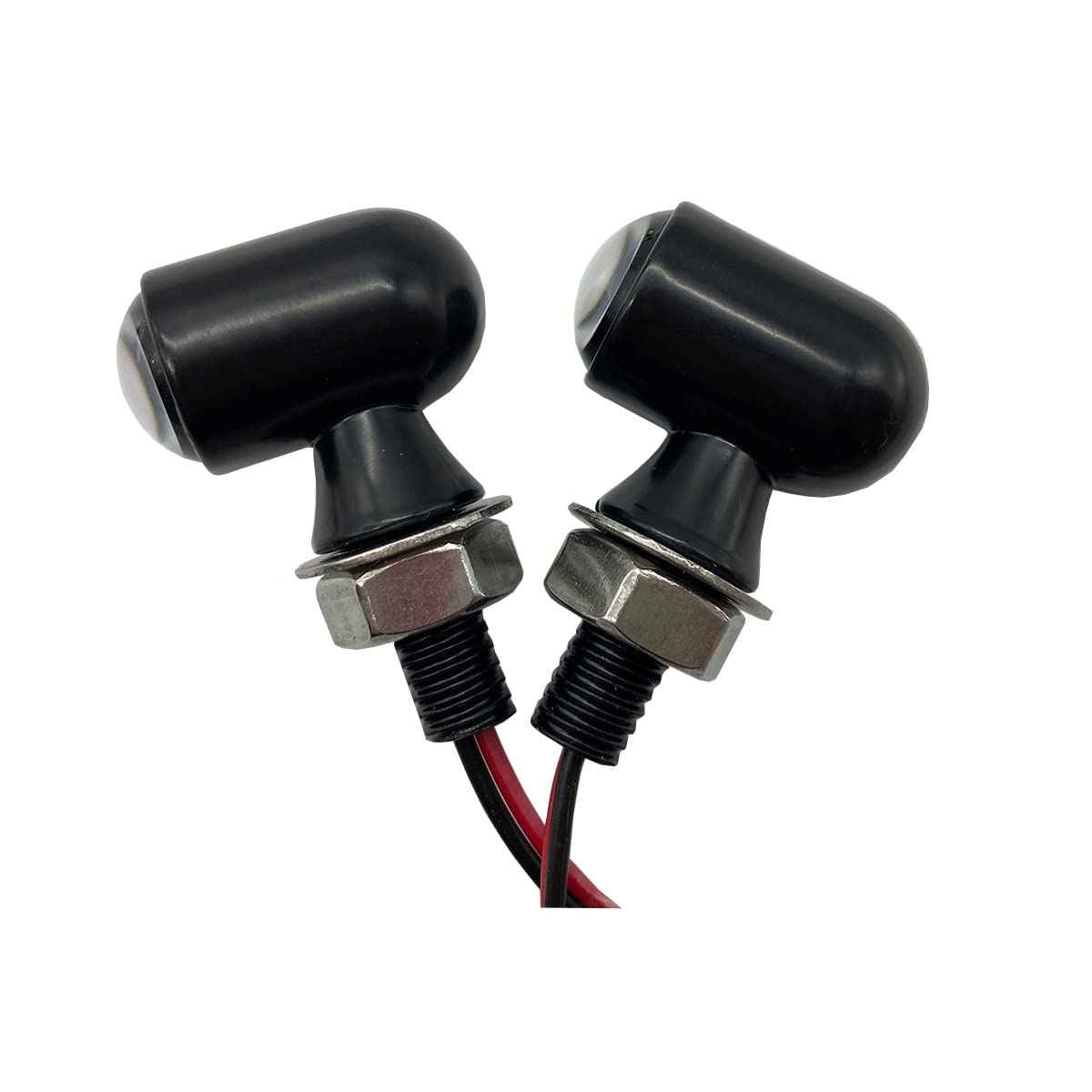 

J-base Ultra Mini LED Bullet Turn Signals, Set of 2, 12V, Universal, Ultra Small, Custom Fit for Harley Bobber, Minimoto (Clear Lens)