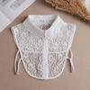 Fashion  Front Tie White Fake Collar for Women Stand Detachable Collar Fake Girls Vintage Lace Ladies False Blouse Collar