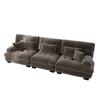 3-Seater Modular Corner Sofa with Deep Seat, Chenille Sleeper Sofa Comfortably Upholstered for Living Room, Apartment, Studio, Office, Chenille Brown