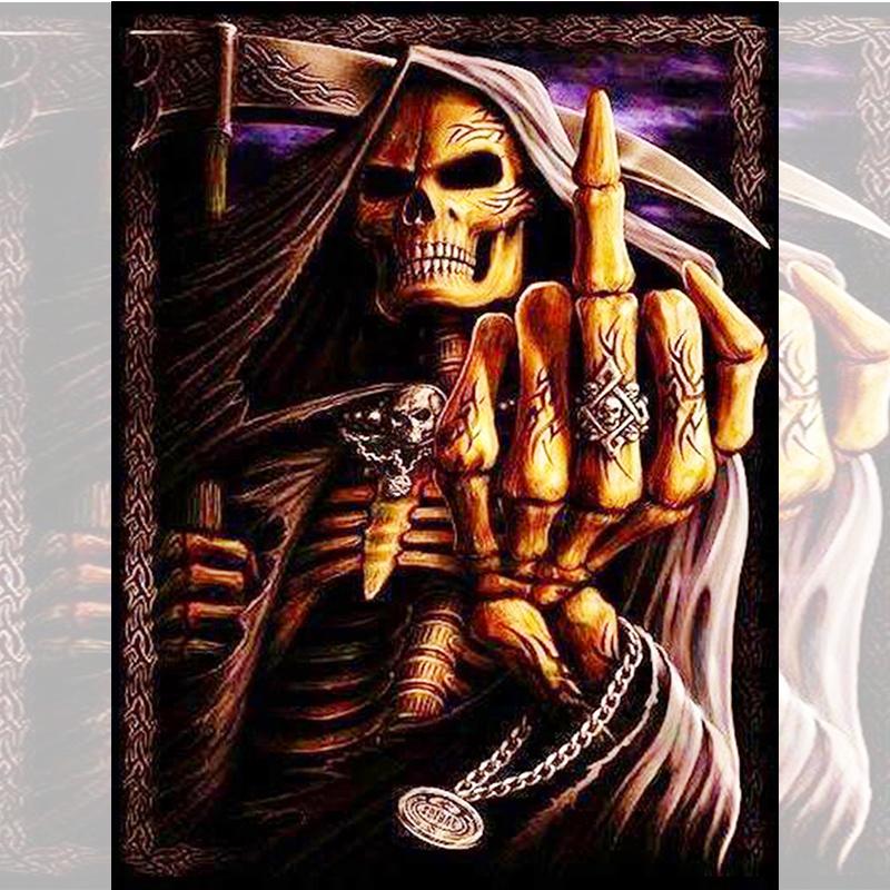 

5D Новая коллекция 2025 года Алмазная вышивка Череп Легенды Мозаика Художественные наборы пейзажи Подвесные картины Вышивка крестом Подарок Round 20x30cm