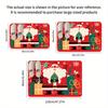 Flannel Thickness 0.47inch - 1pc Cartoon Christmas Door Mat, Santa Claus and Christmas Gifts Print Absorbent Non-Slip Mat, Comfo