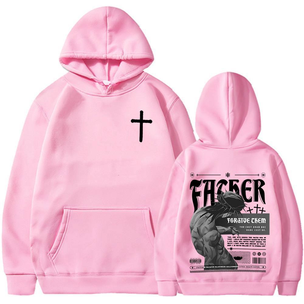 Christian Religious Jesus Forgive Them Father Bible Verse Hoodies Men Women Clothing Fashion Sweatshirts Long Sleeve Pullovers