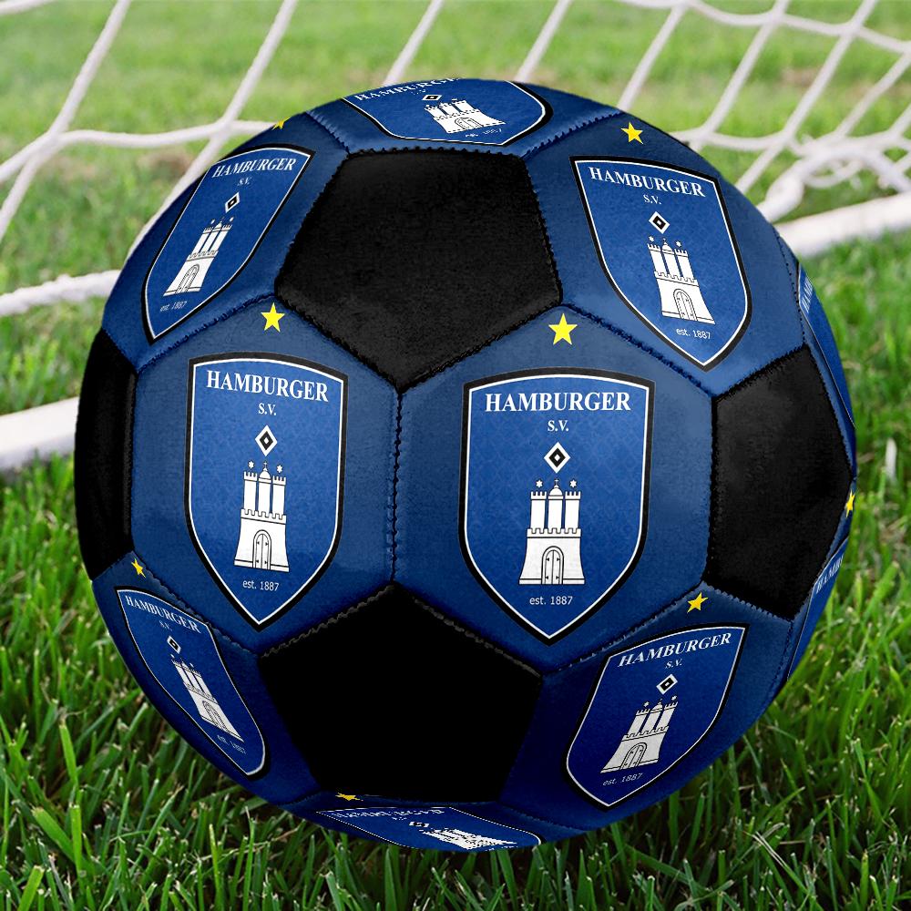 Hamburger Sportverein 2 Indoor Soccer Ball Colorful Machine Stitched PVC Size 5 Team Training Competition Ready Durable High-Bounce Cool Sports Gift