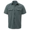 Men Light Blue Short Sleeve Button Down Shirt with Double Chest Pockets