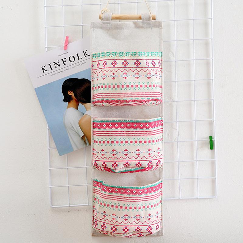 Hot Sale Home Hanging Three-Pocket Storage Bag Dormitory Wall Hanging Storage