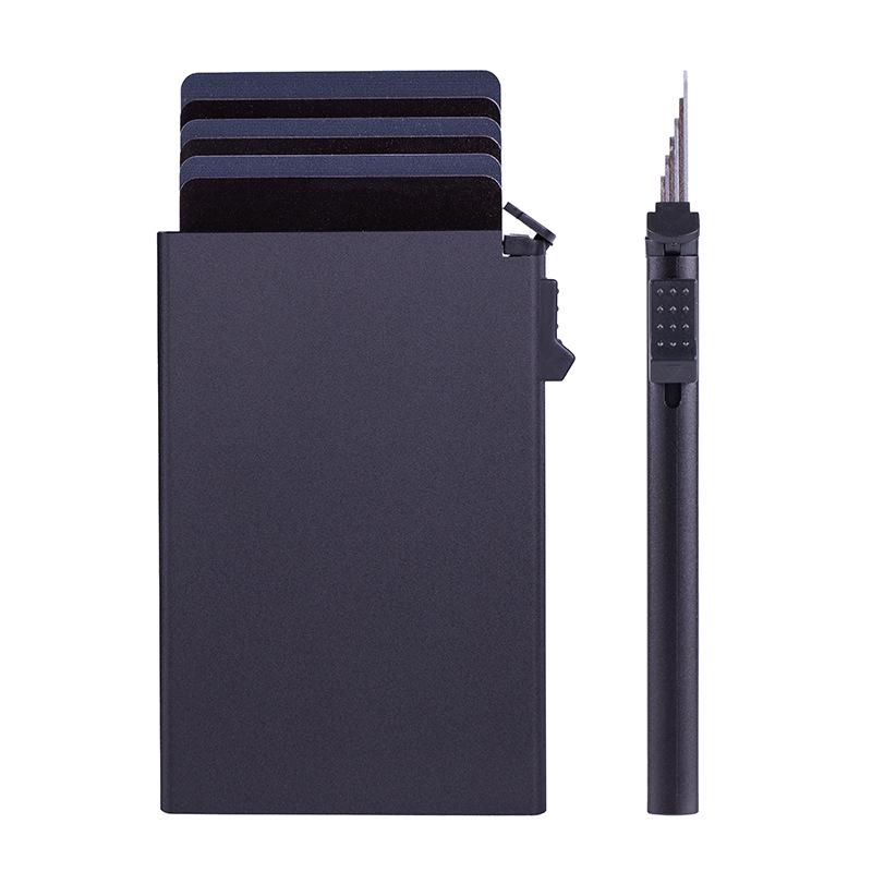 New Slim RFID-Blocking Men's Aluminum Card Holder with Auto Pop-up Feature