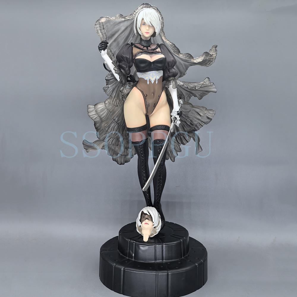 

32CM NieR: Automata Figure Yorha No. 2 Type B 2B Wedding Anime Girl PVC Action Model Toy GK Statue Adult Set Model Doll No Retail Box