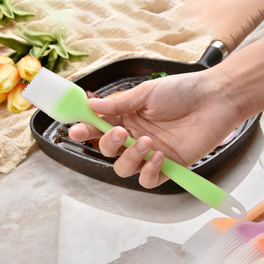 2Pcs Basting Brush Silicone Bbq Grilling Baking Sauce Oil Portable Easy Clean Kitchen Tool Basting Brush