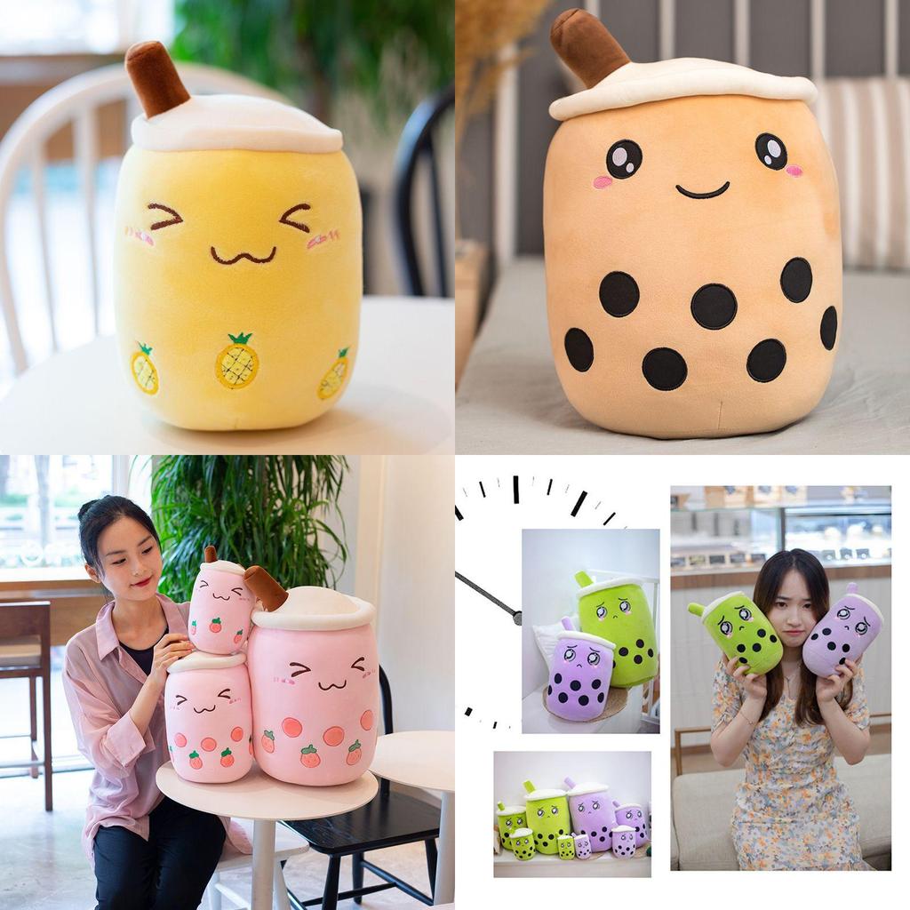 Adorable Bubble Tea Boba Cup Plush Pillow Cushion For Cozy Softness In 4 Sizes