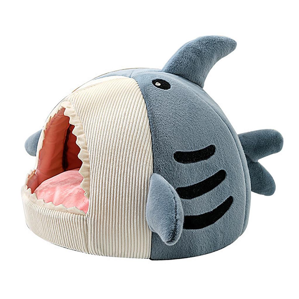 Cat Cave Bed Cat Cave Mat House Shark Shaped Warm Versatile Decorative Cozy Soft Cat Cave Bed for Dog Pet Shark Shaped Cat House
