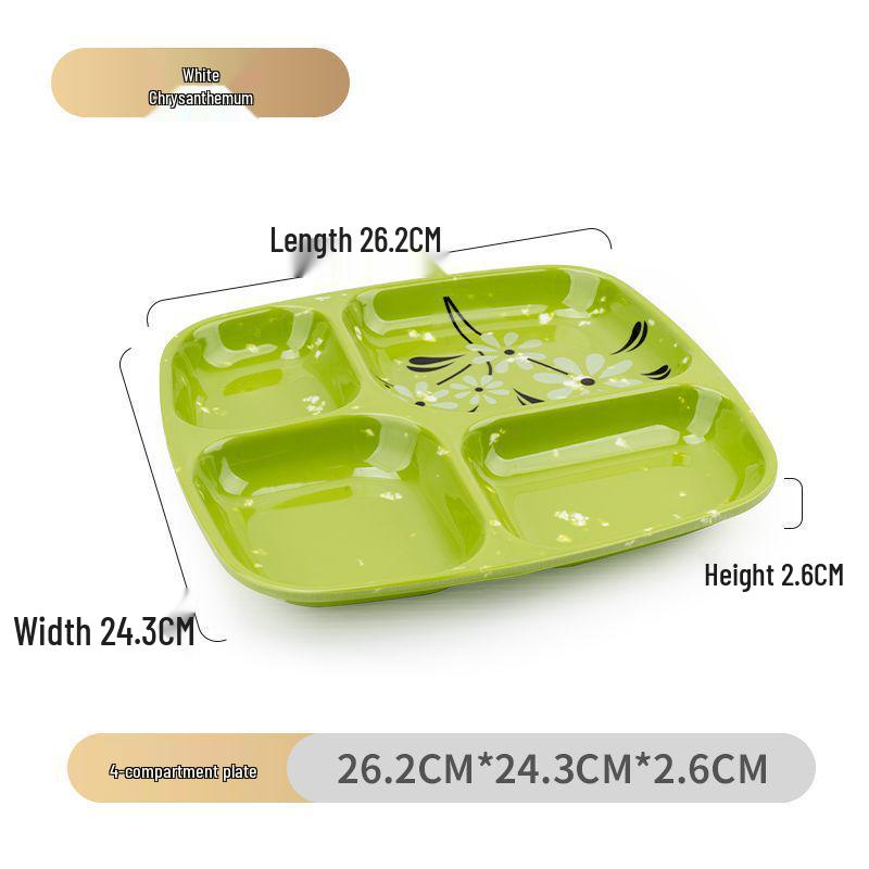 Drop-Proof Melamine Six-Grid Food-Grade Dining Plate