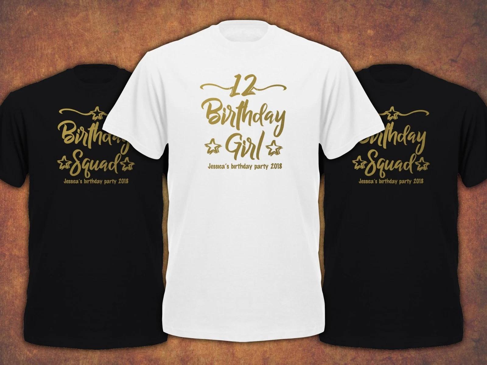 Personalised Birthday Girl Squad 5th 6th 11th 12st 13th 14th 15th T- Shirt Kids L