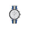 Time Jog Kollektion Quarzwerk Herrenuhren Uhr 42mm Weißes Zifferblatt Edelstahlgehäuse Nylonarmband T0954171703715